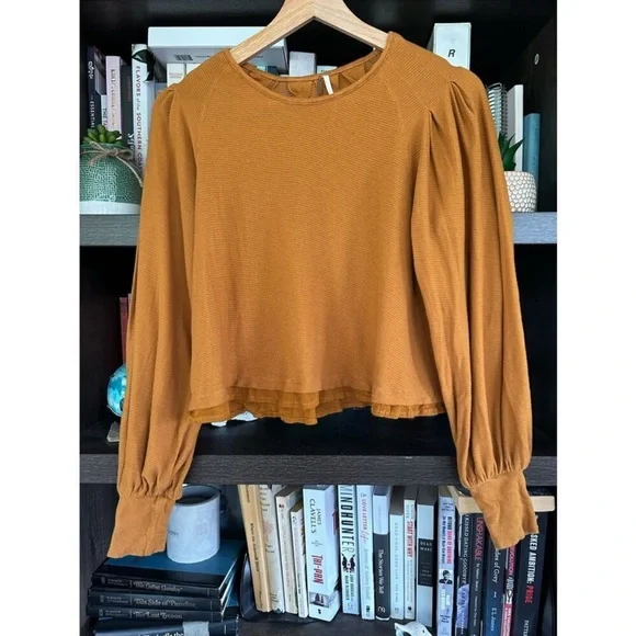 Free People Billie Balloon Top In Brown Size XS - Picture 1 of 4